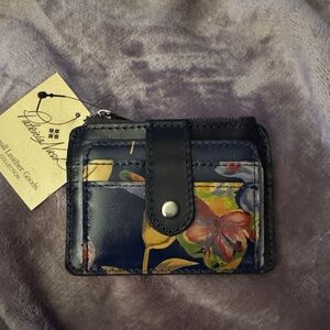 NWT Patricia Nash Multicolor Floral Leather Card Wallet